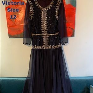 Victoria’s size 12 sequins dress navy blue maxi